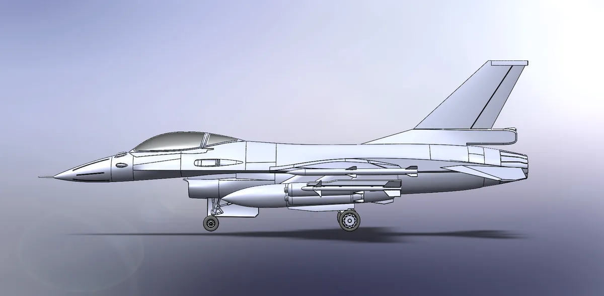 F-16, side view