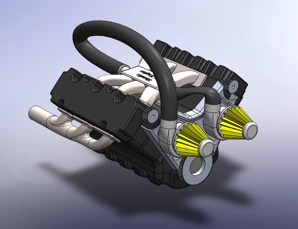 V6 engine assembly, full view