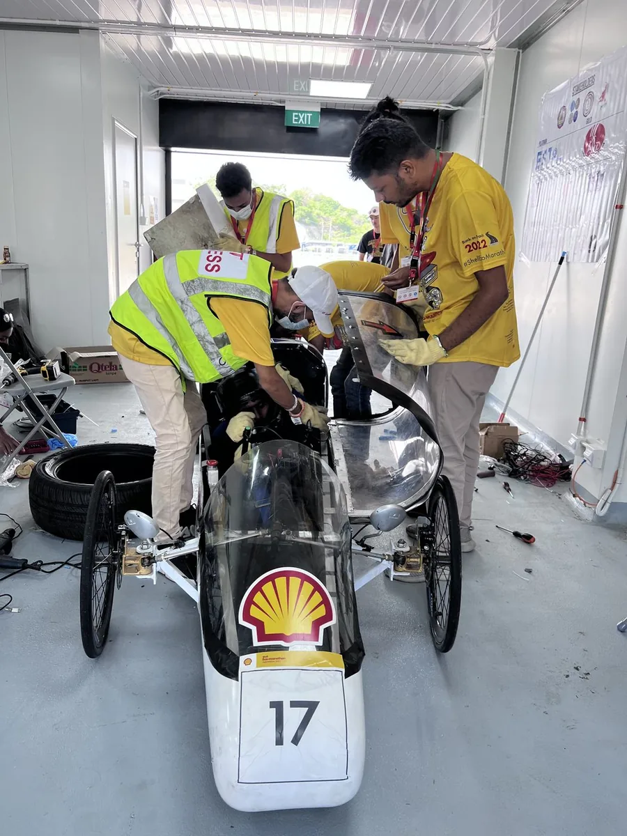 Team Junkiri at the Shell Eco-Marathon paddock